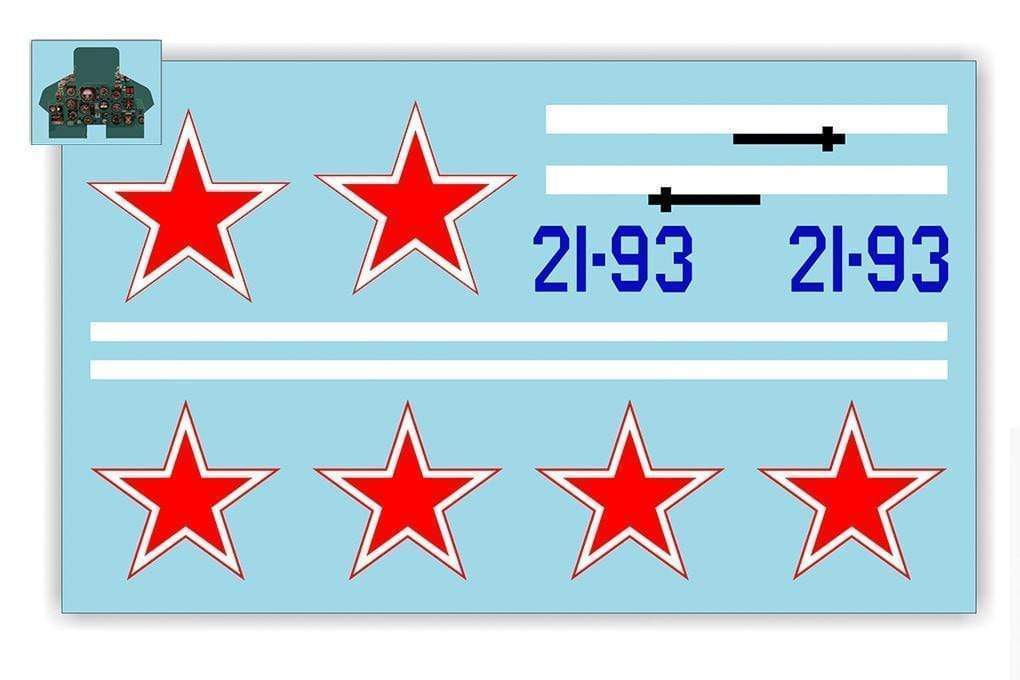 Freewing 80mm Mig-21 Decal Sheet - Blue FJ2102107