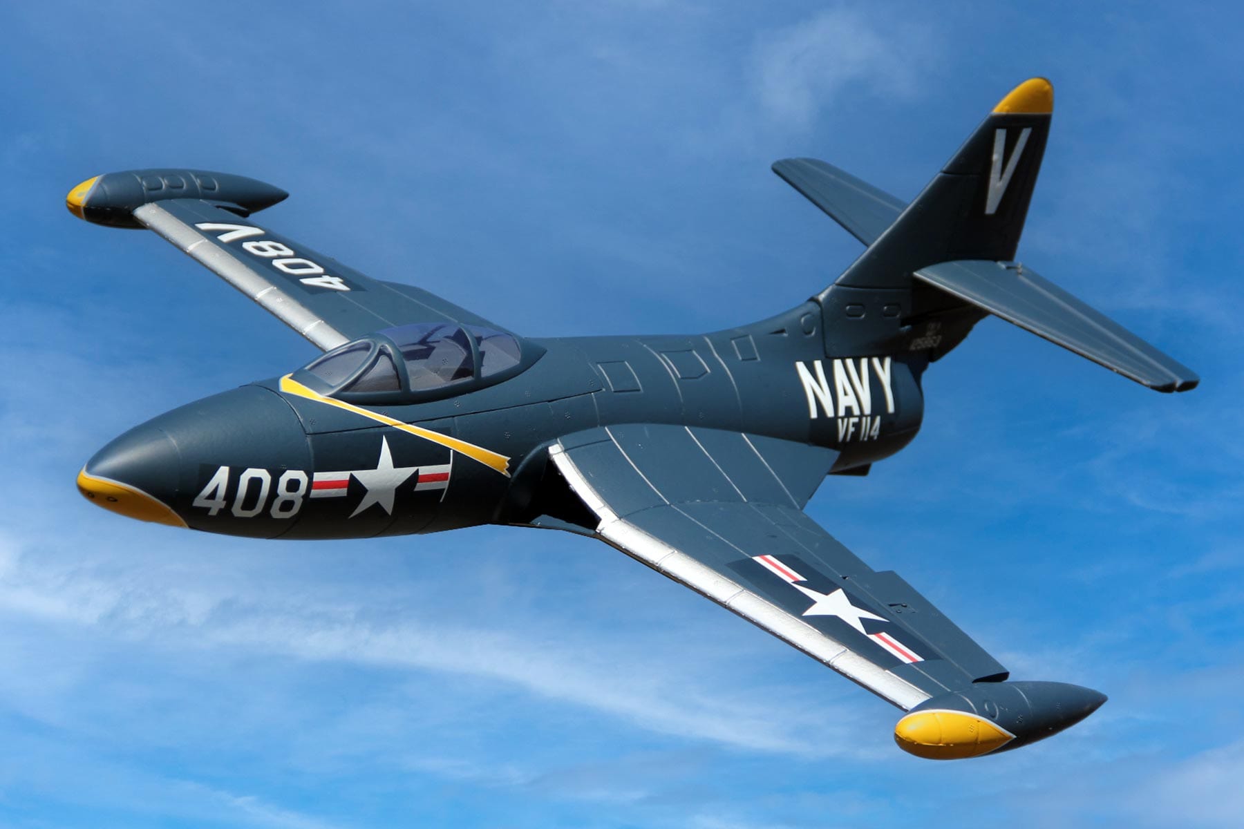 Freewing F9F Panther Blue 64mm EDF Jet - PNP FJ10321P