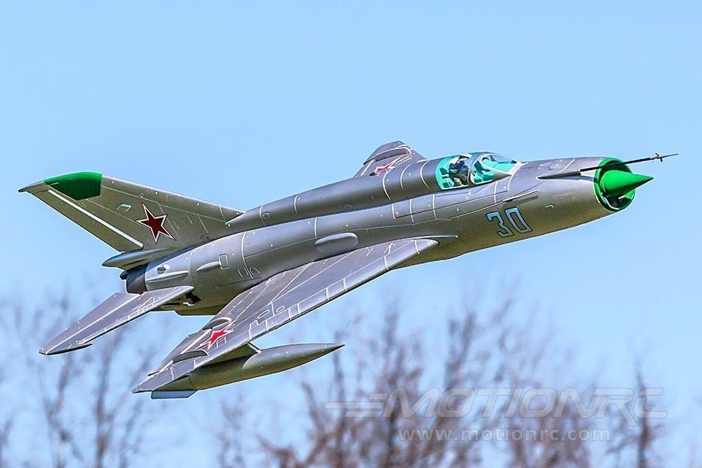 Freewing Mig-21 Silver 80mm EDF Jet - ARF PLUS FJ21011A+