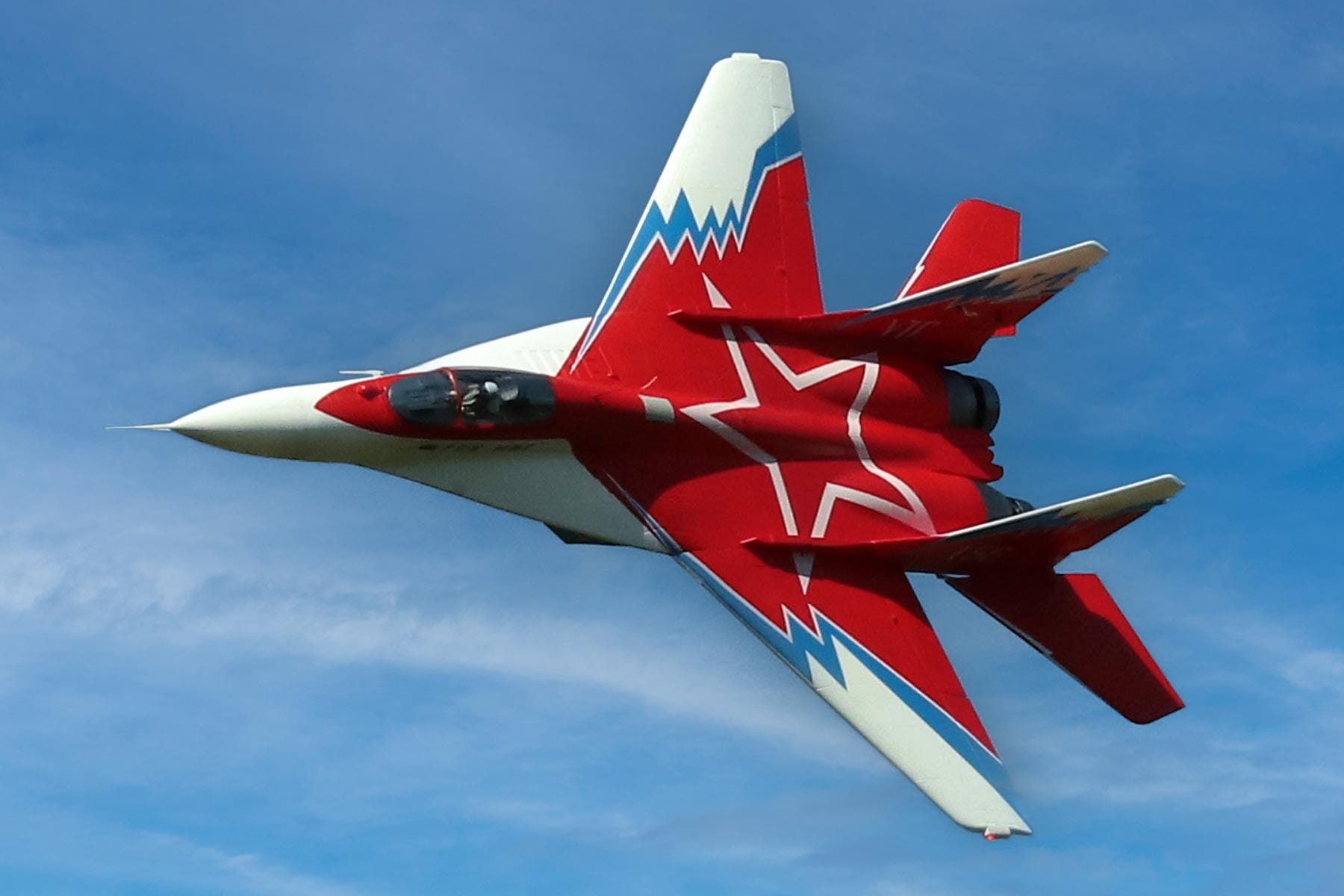 Freewing MiG-29 Fulcrum Red Star Twin 80mm EDF Jet with Thrust Vectoring - PNP FJ31621P