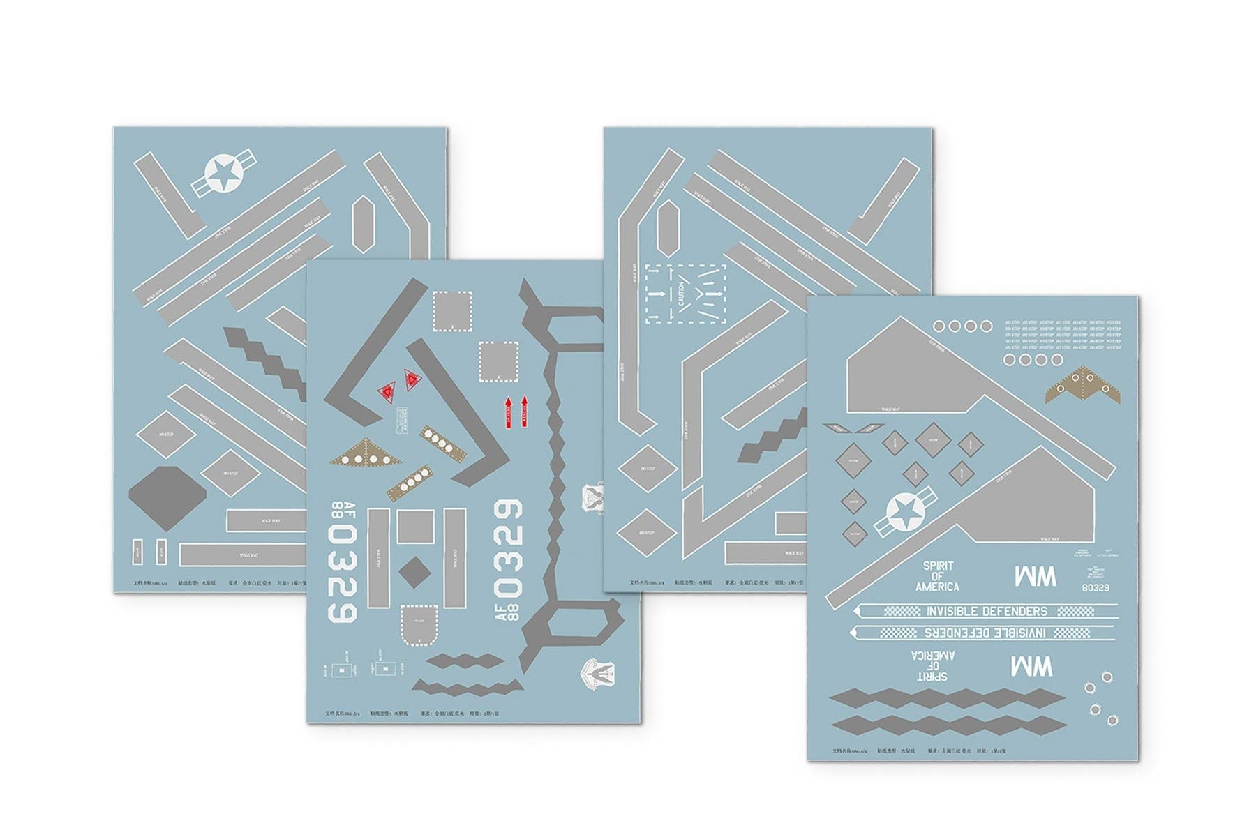 Freewing Twin 70mm B-2 Spirit Bomber Decal Sheet FJ3171107