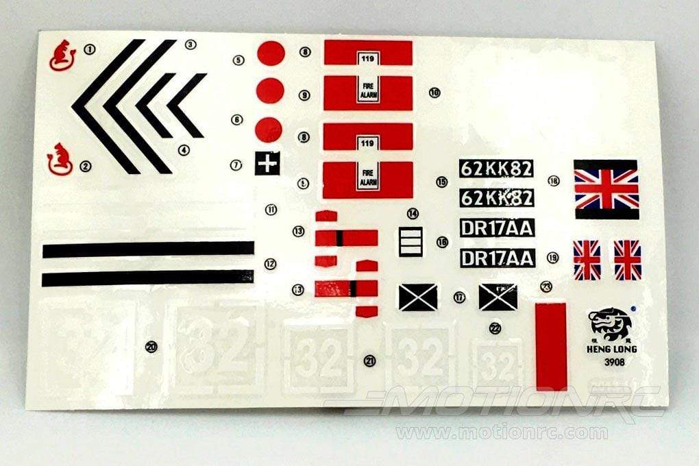 Heng Long 1/16 Scale UK Challenger II Decal Set