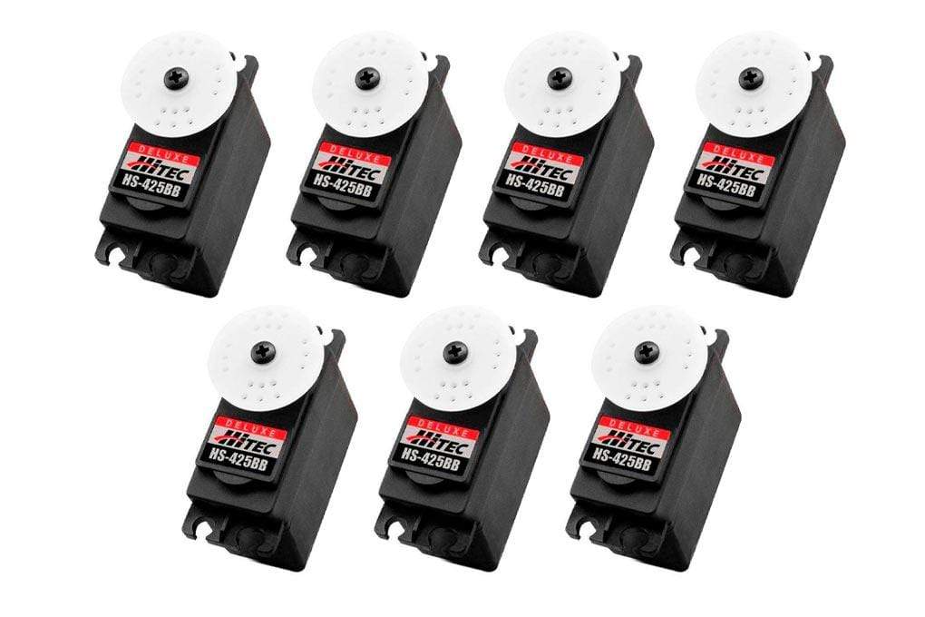 Hitec HS-425BB Deluxe Ball Bearing Plastic Gear Standard Servo Airplane Multi-Pack (7 Servos) HRC6005-007