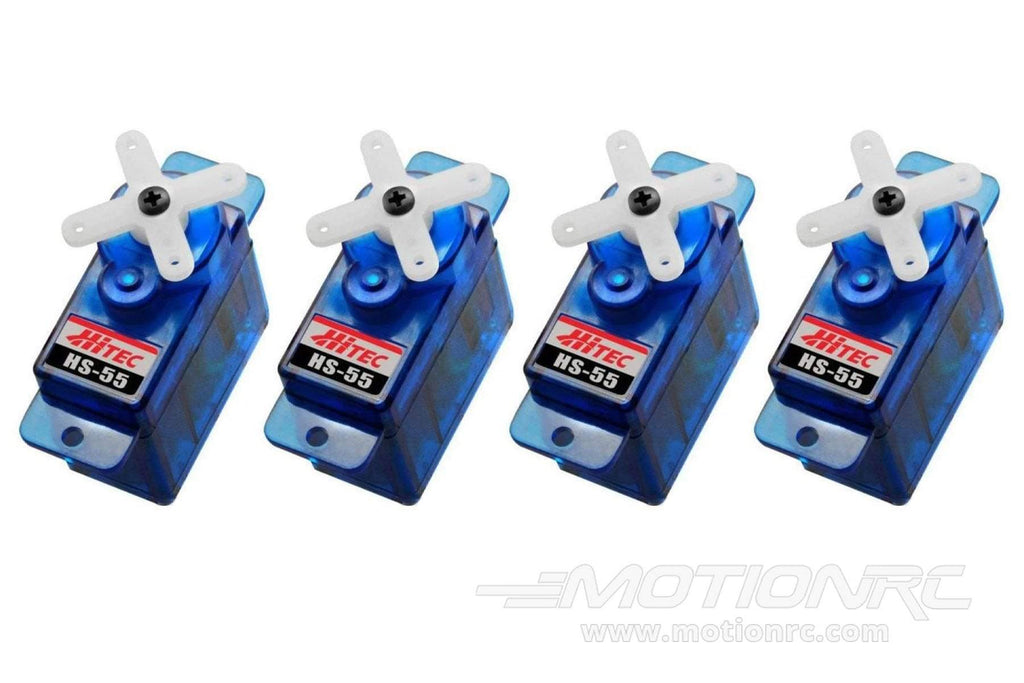 Hitec HS-55 9g Micro Servo Airplane Multi-Pack (4 Servos) HRC31055S