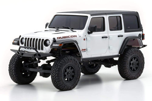 Kyosho Mini-Z 4x4 Jeep Wrangler Unlimited Rubicon Bright White 1/18 Scale 4WD Truck - RTR KYO32521W-B