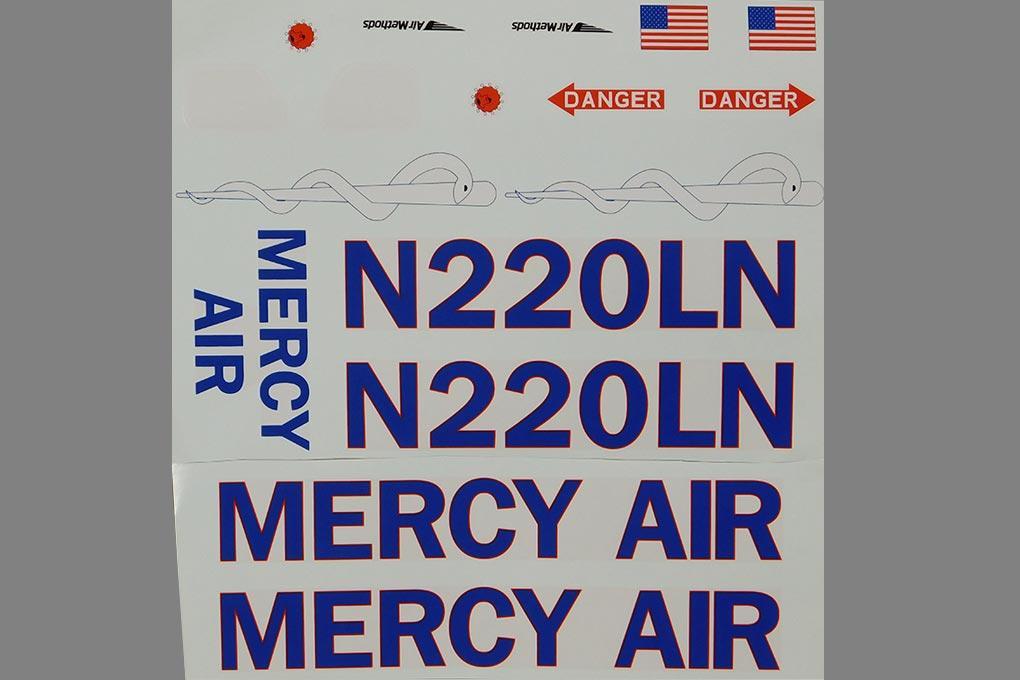 Roban 800 Size B222 Mercy Air Medic Decal Set RBN-70-118-B222-MF