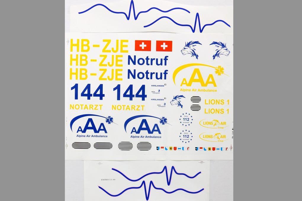 Roban 800 Size EC-135 Lions 1 Decal Set RBN-70-118-EC135-L1