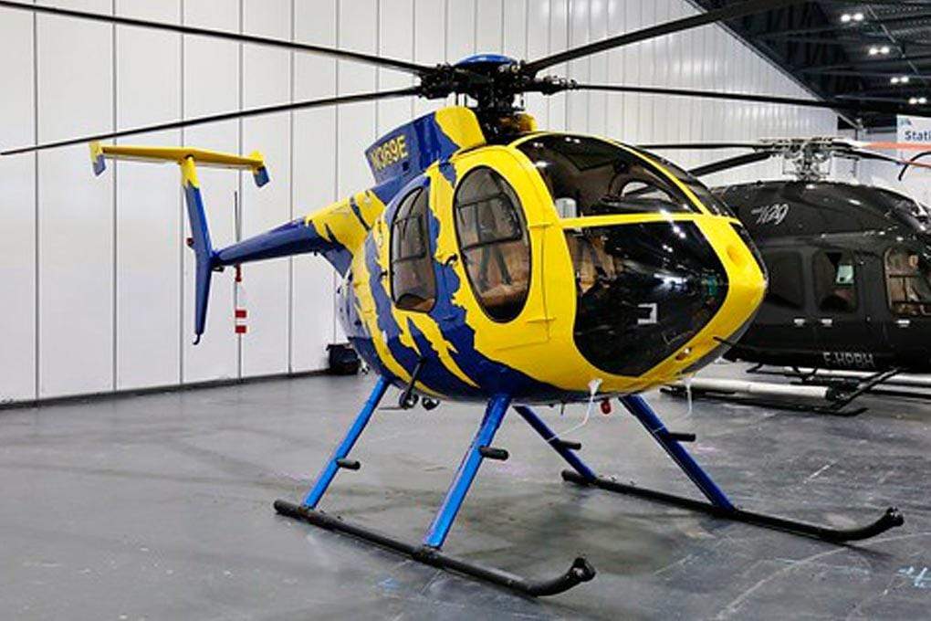 Roban MD-500E Yellow and Blue 800 Size Scale Helicopter - ARF