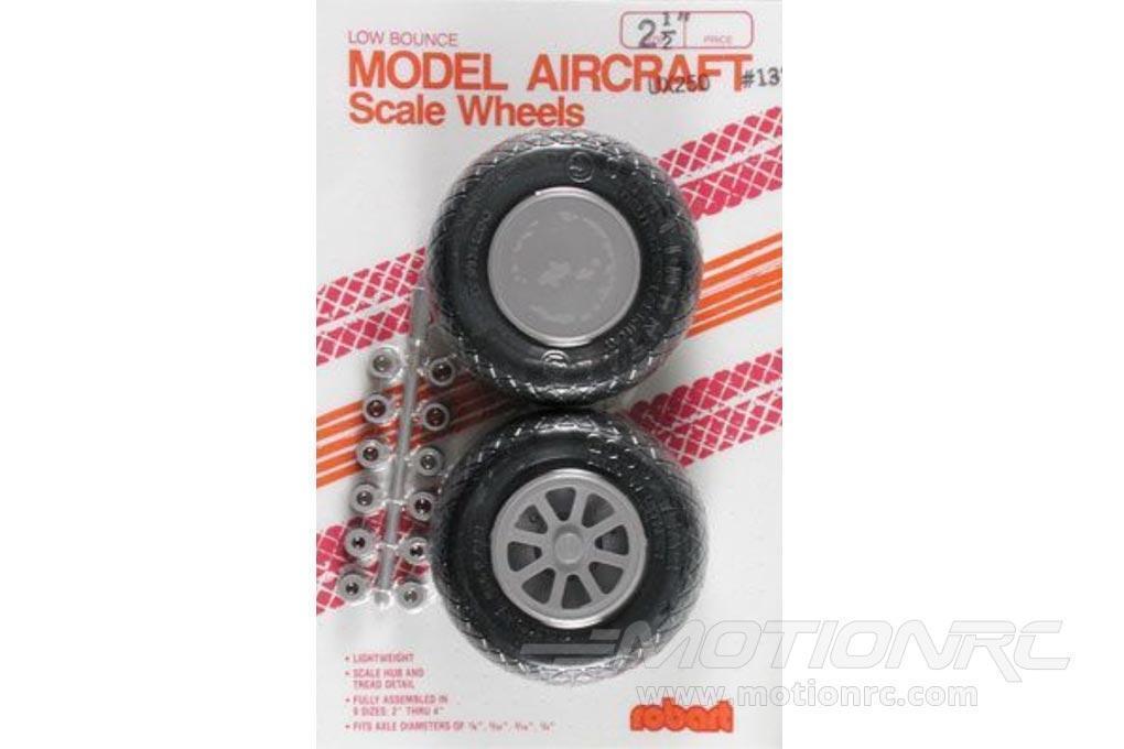 Robart 63.5mm (2.5") x 22.2mm Diamond Treaded PU Rubber Wheels for Multiple Axle Sizes (2 Pack) ROB131