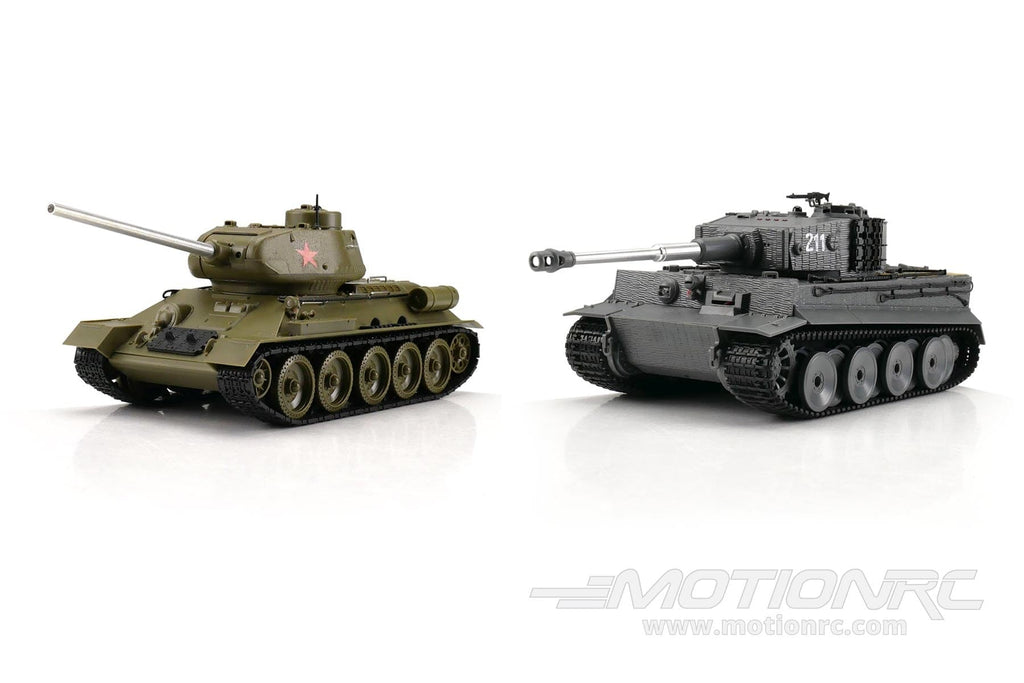 Torro World of Tanks German Tiger I and Soviet T-34/85 1/30 Scale Tank IR Battle Set – RTR TOR15101-CA